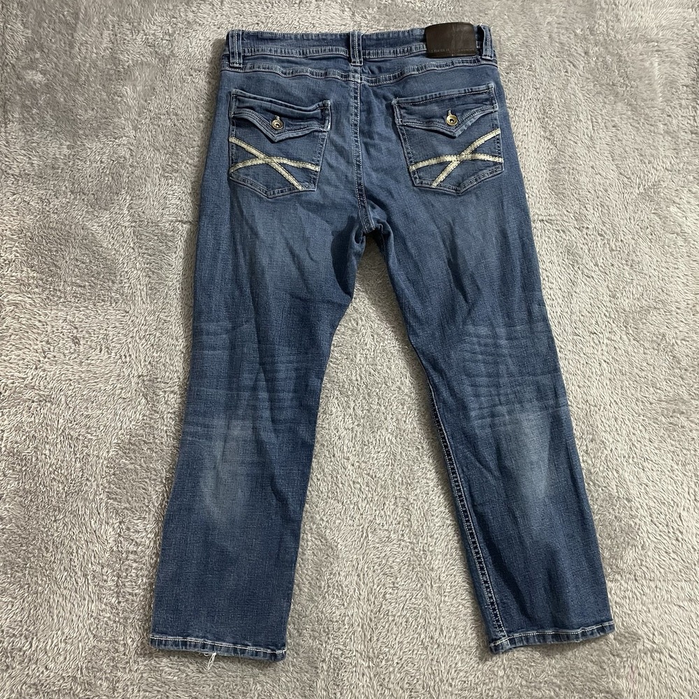 TK Axel Jeans Mens 36x30 Slim Boot Cut Blue Denim Medium Wash Mid Rise Stretch - Picture 9 of 10